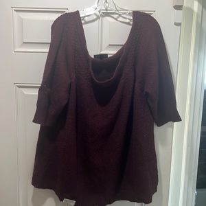 Lane Bryant Maroon Sweater 22/24 Wide Neck